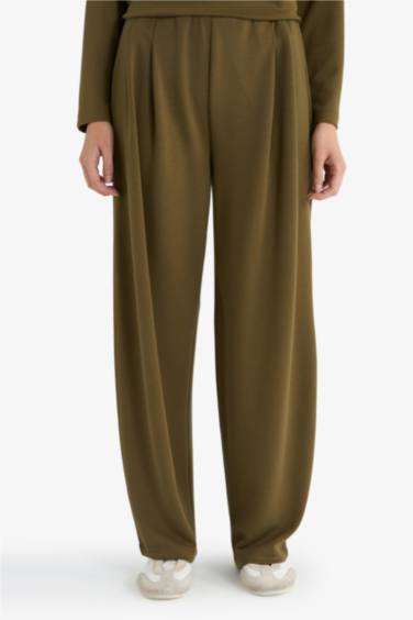 Barrel Fit Düz Paça Pantolon