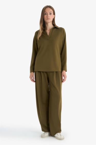 Regular Fit Boat Collar Long Sleeve Tunic