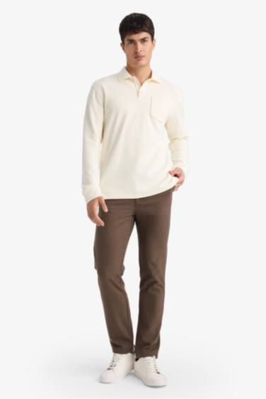 تيشيرت ردن طويل سادة بيزك بياخة بولو وجيب