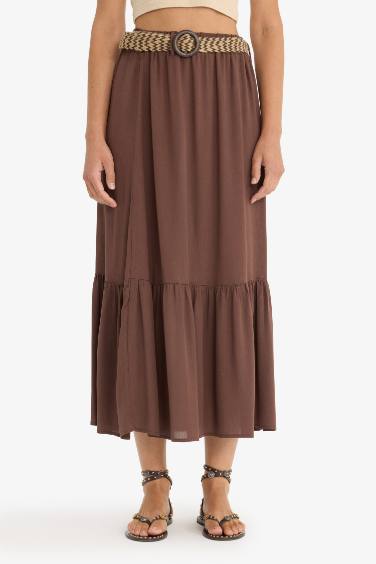 A Cut Crinkle Viscose Skirt