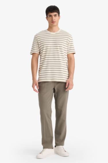 تيشيرت نص كم برقبة مستديرة