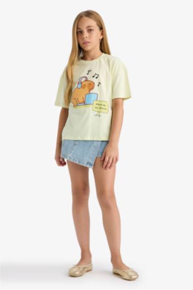 Girl Relaxed Fit Animal Print T-Shirt