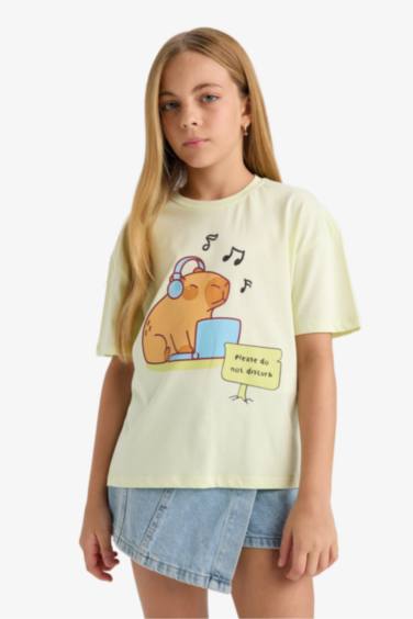 Girl Relaxed Fit Animal Print T-Shirt