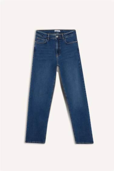 Comfort Straight Normal Bel Bilek Boy Jean Yıkamalı Pantolon