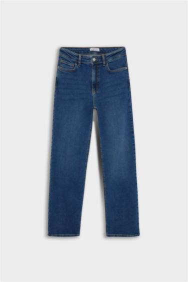 Comfort Straight Normal Bel Bilek Boy Jean Yıkamalı Pantolon