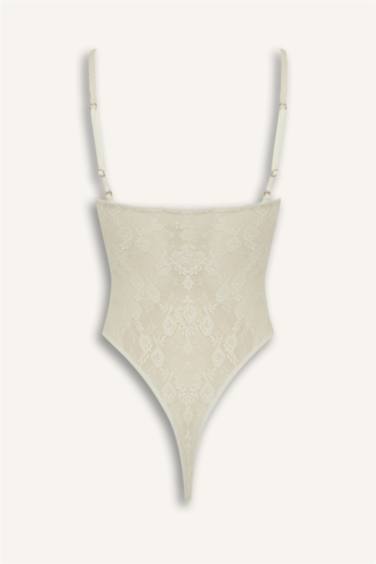 Lace Thin Strappy Bodysuit