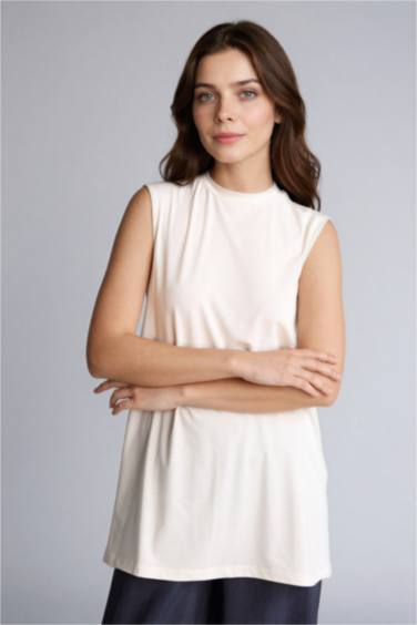 Basıc Kolsuz Tunik - Görsel 3