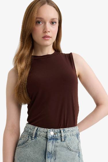 Regular Fit Half Turtleneck Short Sleeve Tunic