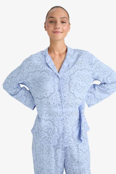 Fall in Love Regular Fit Patterned Top Bottoms 2 Piece Pajama Set