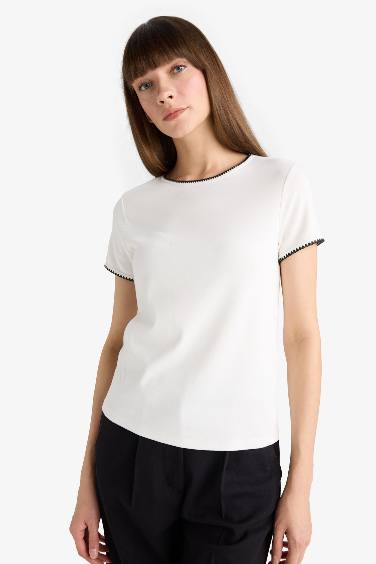 Regular Fit Crew Neck Ribbed T-Shirt