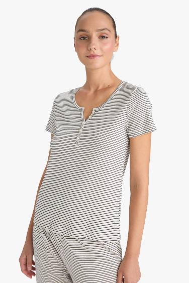 Fall in Love Regular Fit Striped Top Bottom 2 Piece Set