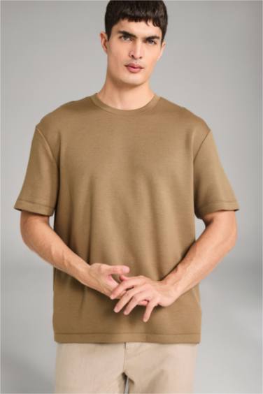 Regular Fit дөңгелек жағалы қысқа жеңді футболка