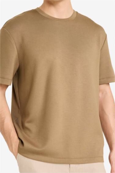 Regular Fit дөңгелек жағалы қысқа жеңді футболка