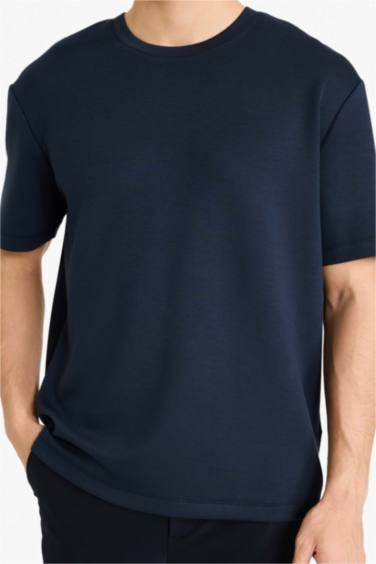 Regular Fit дөңгелек жағалы қысқа жеңді футболка