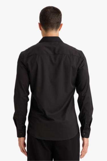 Kolay Ütülenebilir Slım Fıt Basıc Gömlek - Görsel 6