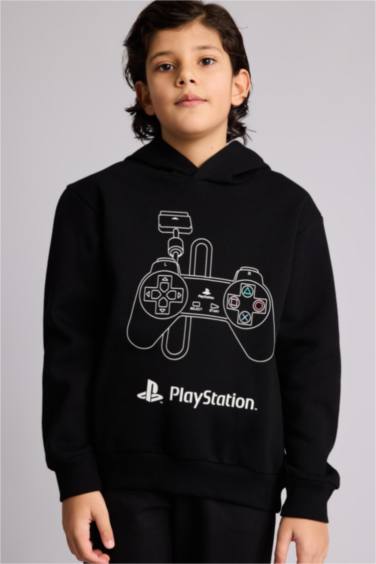 سويت شيرت ولادي قصة عادية بطبعة بلاي ستيشن