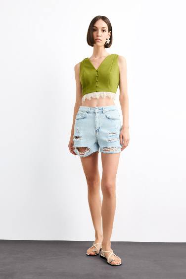 Slim Fit Button Neck Vest