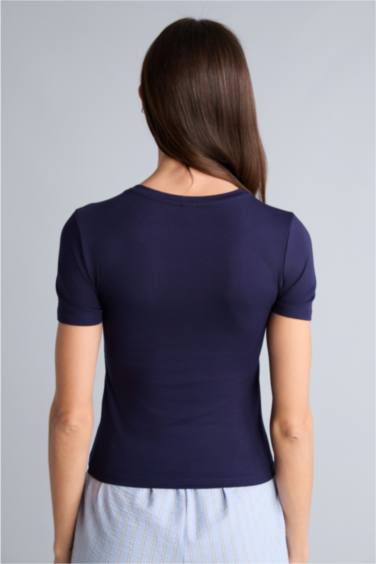 Basic Kısa Kollu Tişört - Görsel 6