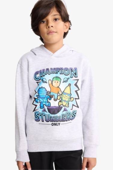 Erkek Çocuk Stumble Guys Kapüşonlu İçi Yumuşak Tüylü Sweatshirt