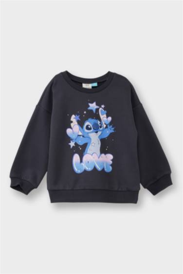 Regular Fit Lilo & Stitch Licensed Crew Neck Sweatshirt