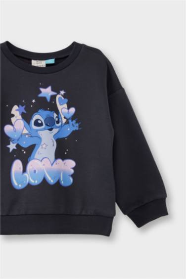 Regular Fit Lilo & Stitch Licensed Crew Neck Sweatshirt
