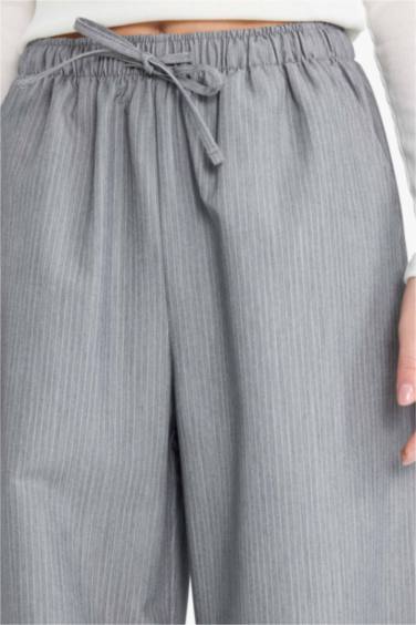 Wide Leg Striped Trousers