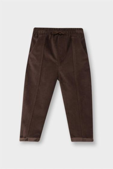 Pantalon en velours côtelé à taille élastique pour bébé garçon