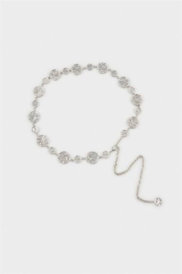 Kadın Silver Metal Zincir Kemer