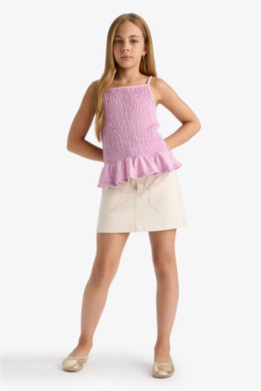 بلوزة بناتي بحمالات سليم فيت