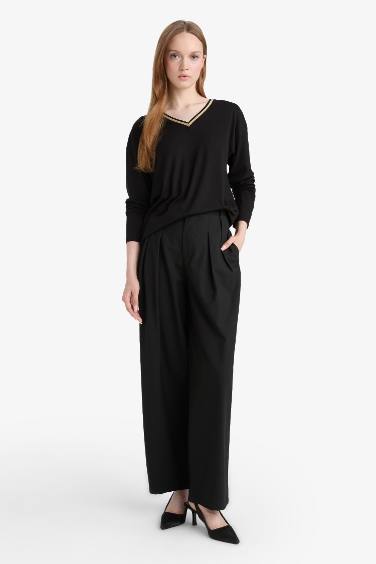 Regular Fit V-Neck Long Sleeve T-Shirt