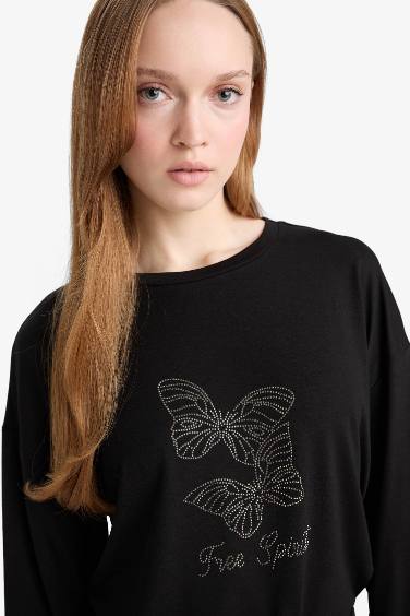 Relax Fit Crew Neck Long Sleeve T-Shirt