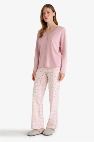 Ensemble Pyjama Top manches longues et Pantalon à motifs de Fall in Love