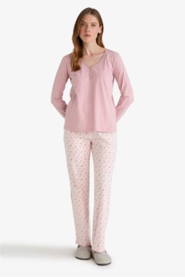 Ensemble Pyjama Top manches longues et Pantalon à motifs de Fall in Love