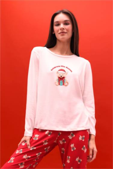 Yılbaşı Temalı Regular Fit Uzun Kollu Üst Uzun Alt