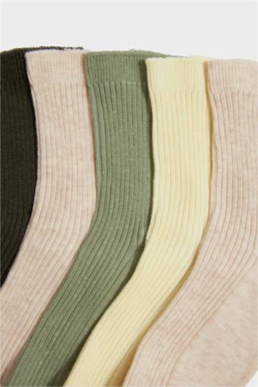 Girl 5 Piece Cotton Long Socks