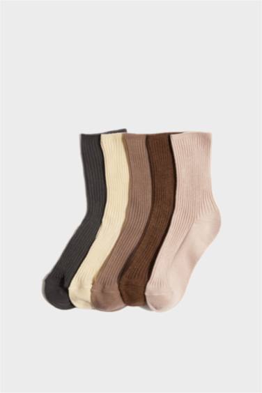 Girl 5 Piece Cotton Long Socks