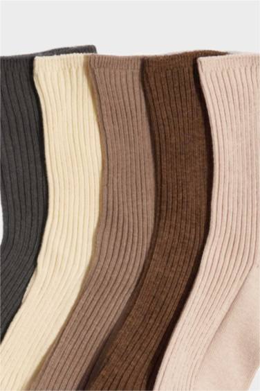 Girl 5 Piece Cotton Long Socks