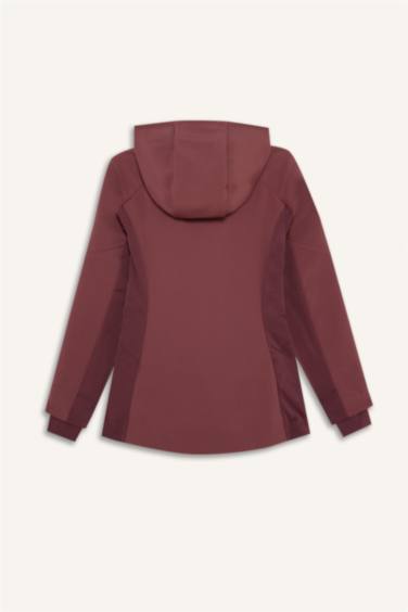 Su İtici Slım Fıt Kapüşonlu Fermuarlı Softshell Mont - Görsel 9