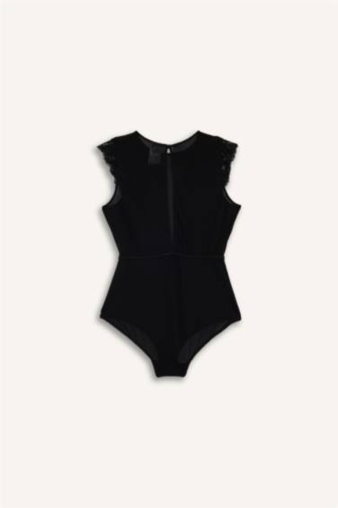 Bağcıklı Dantel Detaylı Bodysuit-Fall in Love
