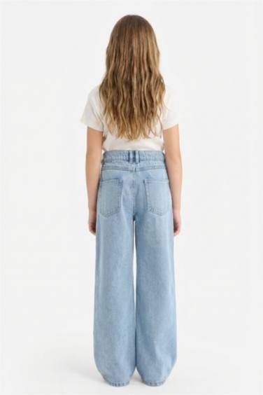 سروال بنات واسع قصة مستقيمة