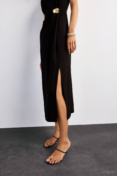 Slim Fit Poplin Sleeveless Dress