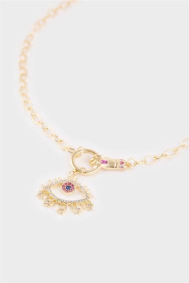 Kadın Pembe Göz Detaylı Kolye