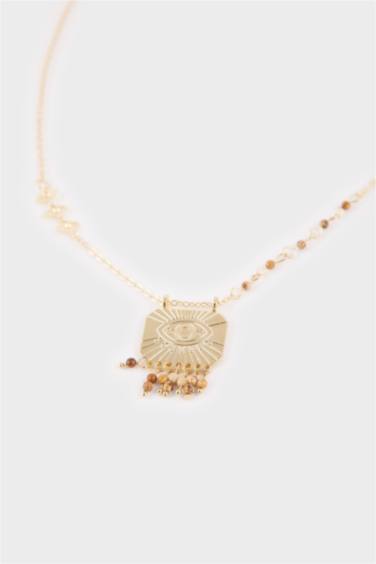 Collier doré pendentif œil pour femme