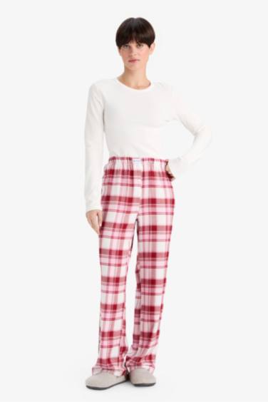 Regular Fit Uzun Kareli Pijama Altı-Fall in Love