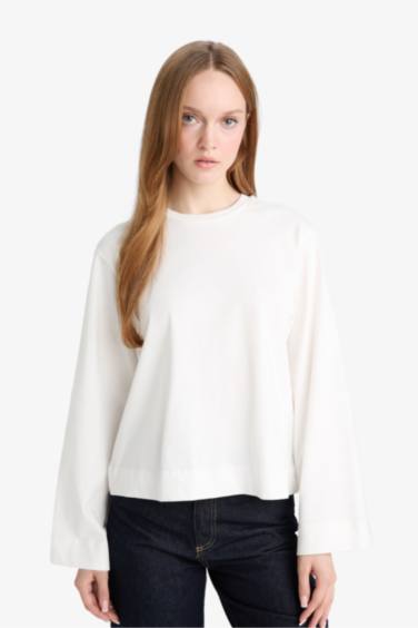 تونيك ردن طويل قصة عادية بياقة مستديرة