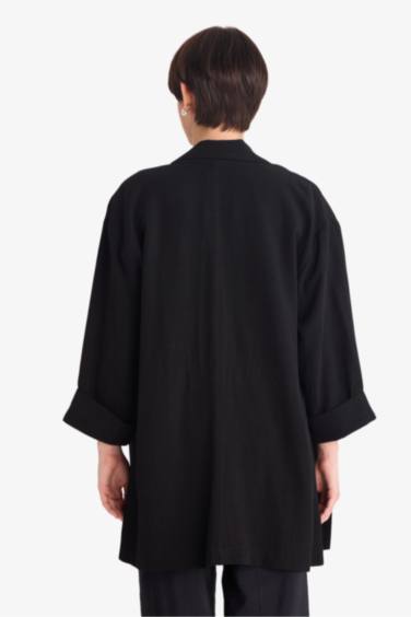 Regular Fit Jacket Collar Cotton Blazer