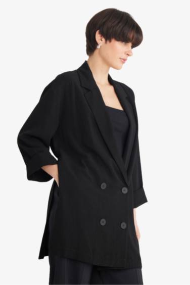 Regular Fit Jacket Collar Cotton Blazer