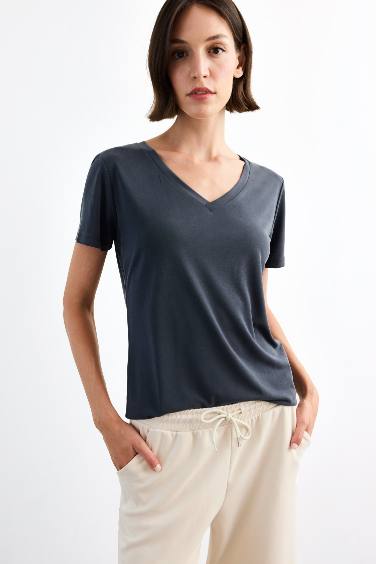 V-Neck Modal Short Sleeve T-Shirt
