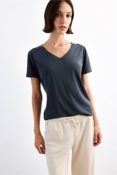 V-Neck Modal Short Sleeve T-Shirt