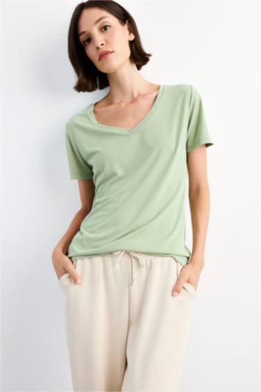 V-Neck Modal Short Sleeve T-Shirt